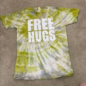 FREE HUGS t shirt tie dye